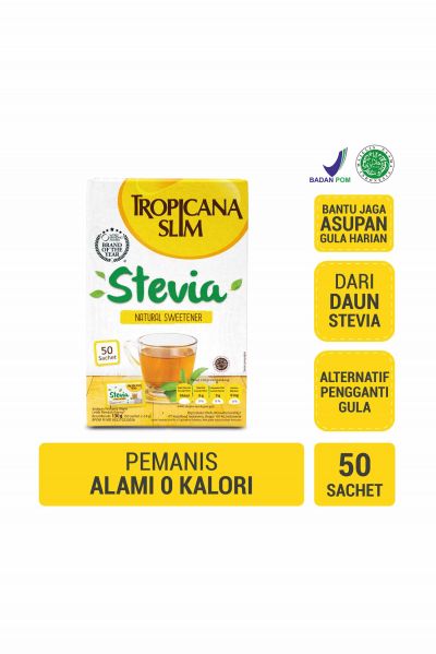 Promo Harga Tropicana Slim Sweetener Stevia 50 pcs - Yogya