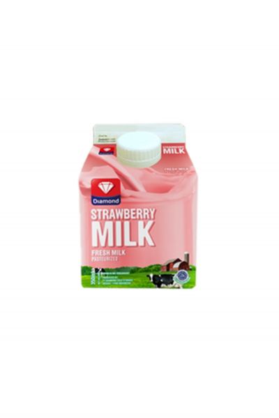Promo Harga Diamond Fresh Milk Strawberry 350 ml - Yogya