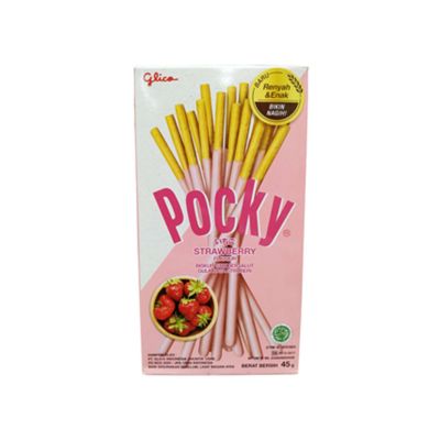Promo Harga Glico Pocky Stick Strawberry Flavour 45 gr - Yogya