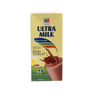 Promo Harga Ultra Milk Susu UHT Coklat 1000 ml - Yogya