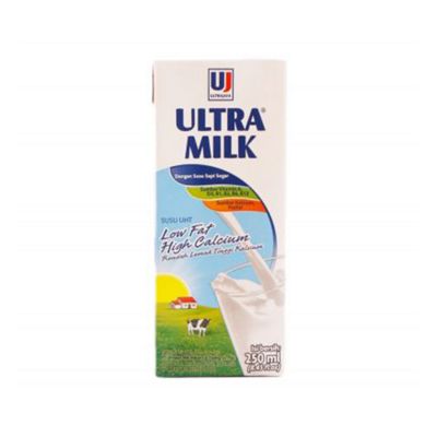 Promo Harga Ultra Milk Susu UHT Low Fat Full Cream 250 ml - Yogya