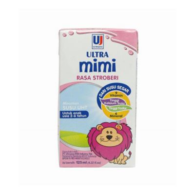 Promo Harga Ultra Mimi Susu UHT Stroberi 125 ml - Yogya