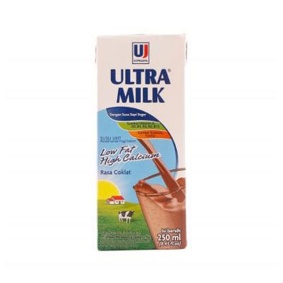 Promo Harga Ultra Milk Susu UHT Low Fat Coklat 250 ml - Yogya