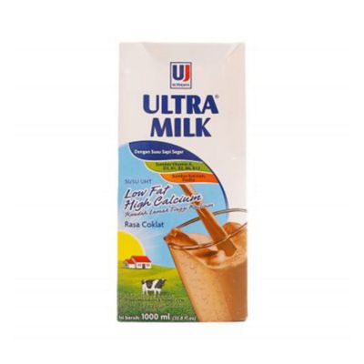 Promo Harga Ultra Milk Susu UHT Low Fat Coklat 1000 ml - Yogya