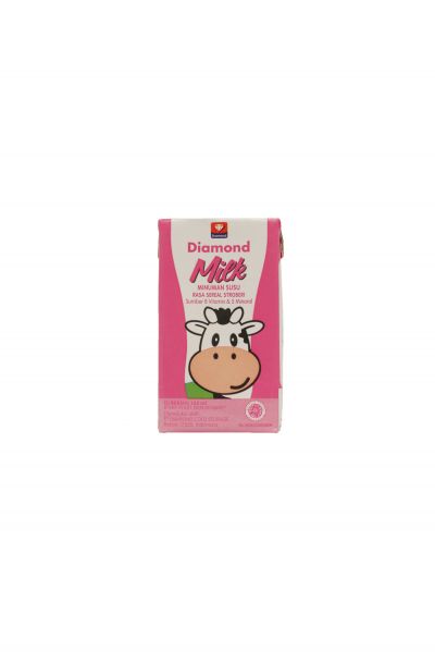 Promo Harga Diamond Milk UHT Sereal Strawberry 125 ml - Yogya