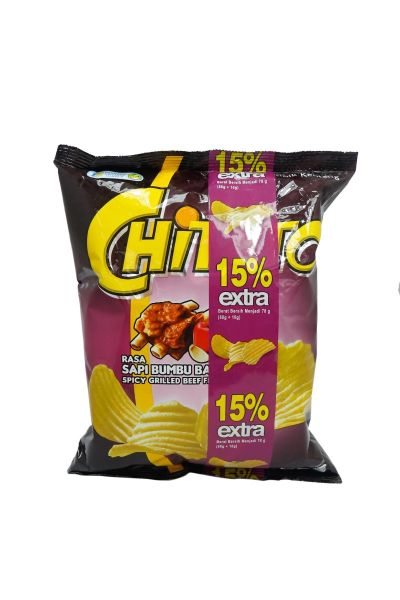 Promo Harga Chitato Snack Potato Chips Potato Spicy Griller Beef 68 gr - Yogya