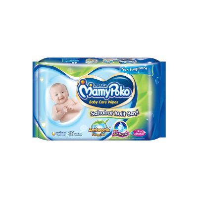 Promo Harga Mamy Poko Baby Wipes Antiseptik - Non Fragrance 48 pcs - Yogya