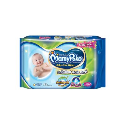 Promo Harga Mamy Poko Baby Wipes Antiseptik - Fragrance 48 pcs - Yogya