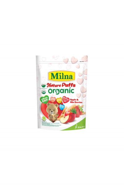 Promo Harga Milna Nature Puffs Organic Apple & Mix Berries 15 gr - Yogya