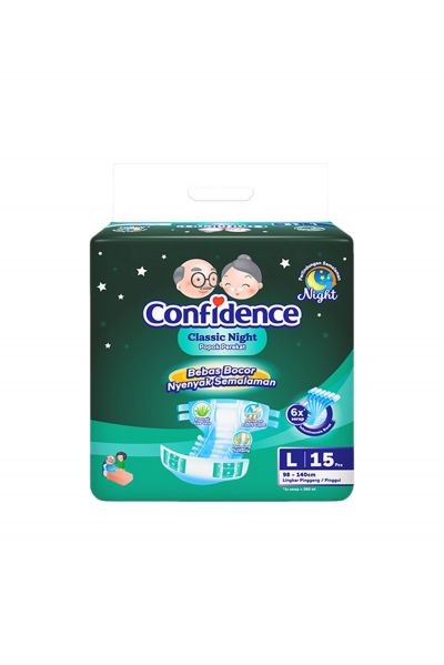 Promo Harga Confidence Adult Diapers Classic Night L15 15 pcs - Yogya