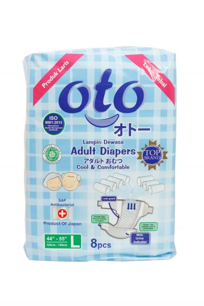 Promo Harga OTO Adult Diapers L8 8 pcs - Yogya