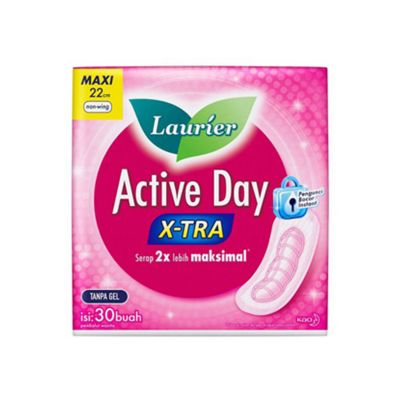 Promo Harga Laurier Active Day X-TRA Non Wing 22cm 30 pcs - Yogya